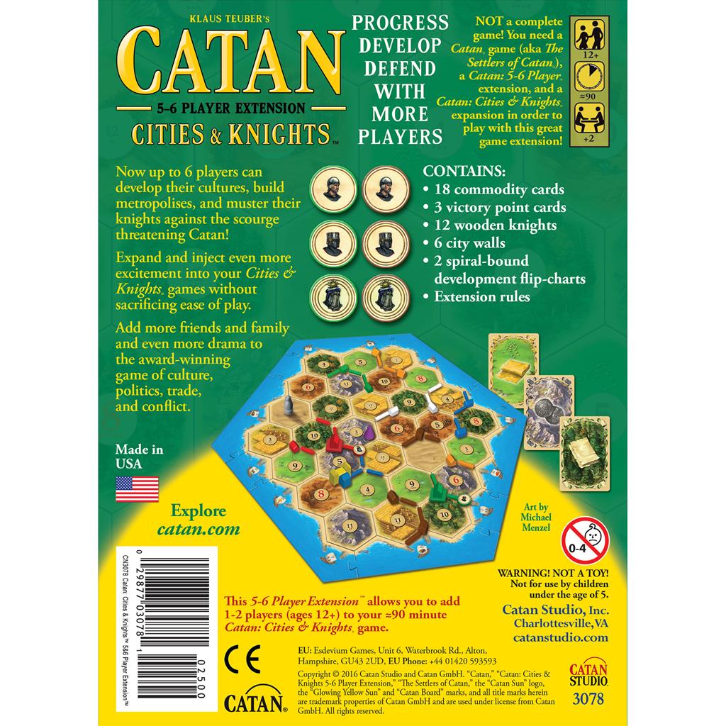 CATAN® – Cities & Knights 5 - 6 Player Expansion (preorder) Board Game The Compleat Strategist