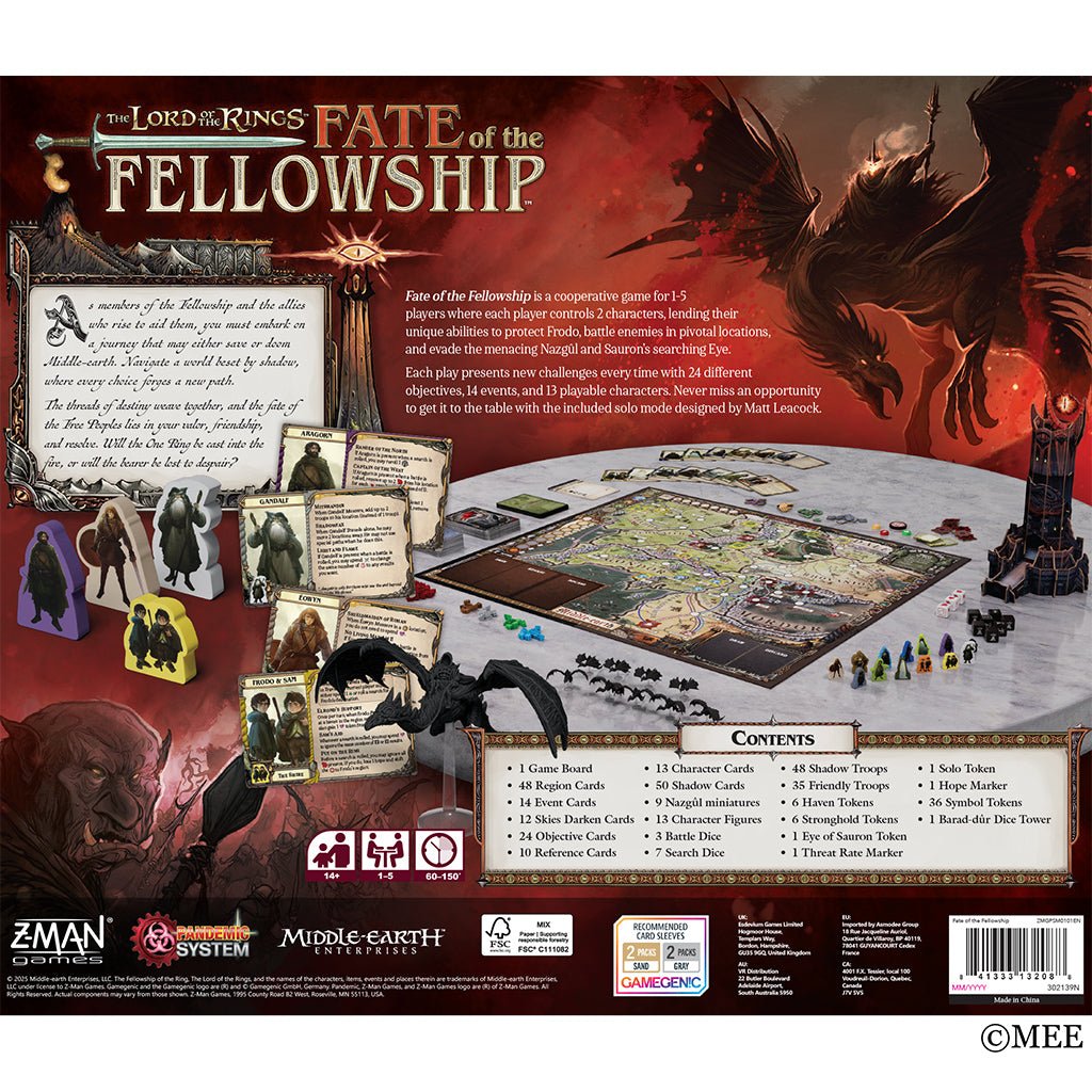 The Lord of the Rings: Fate of the Fellowship Board Games The Compleat Strategist