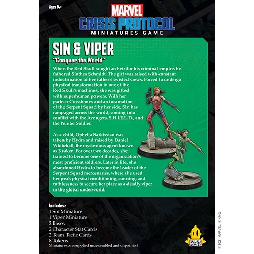 Marvel Crisis Protocol Sin and Viper Character Pack - The Compleat Strategist