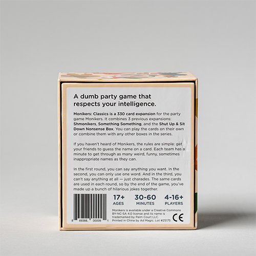 Monikers Classics Expansion from CMYK at The Compleat Strategist