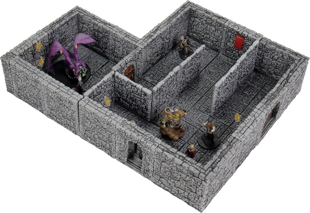 WarLock Tiles: Dungeon Tiles II - Full Height Stone Walls - The Compleat Strategist