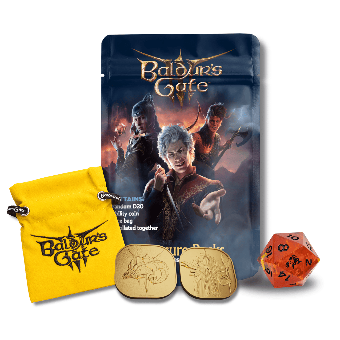 DnD Baldur's Gate Treasure Packs (One Pack) Dice Sets & Games The Compleat Strategist