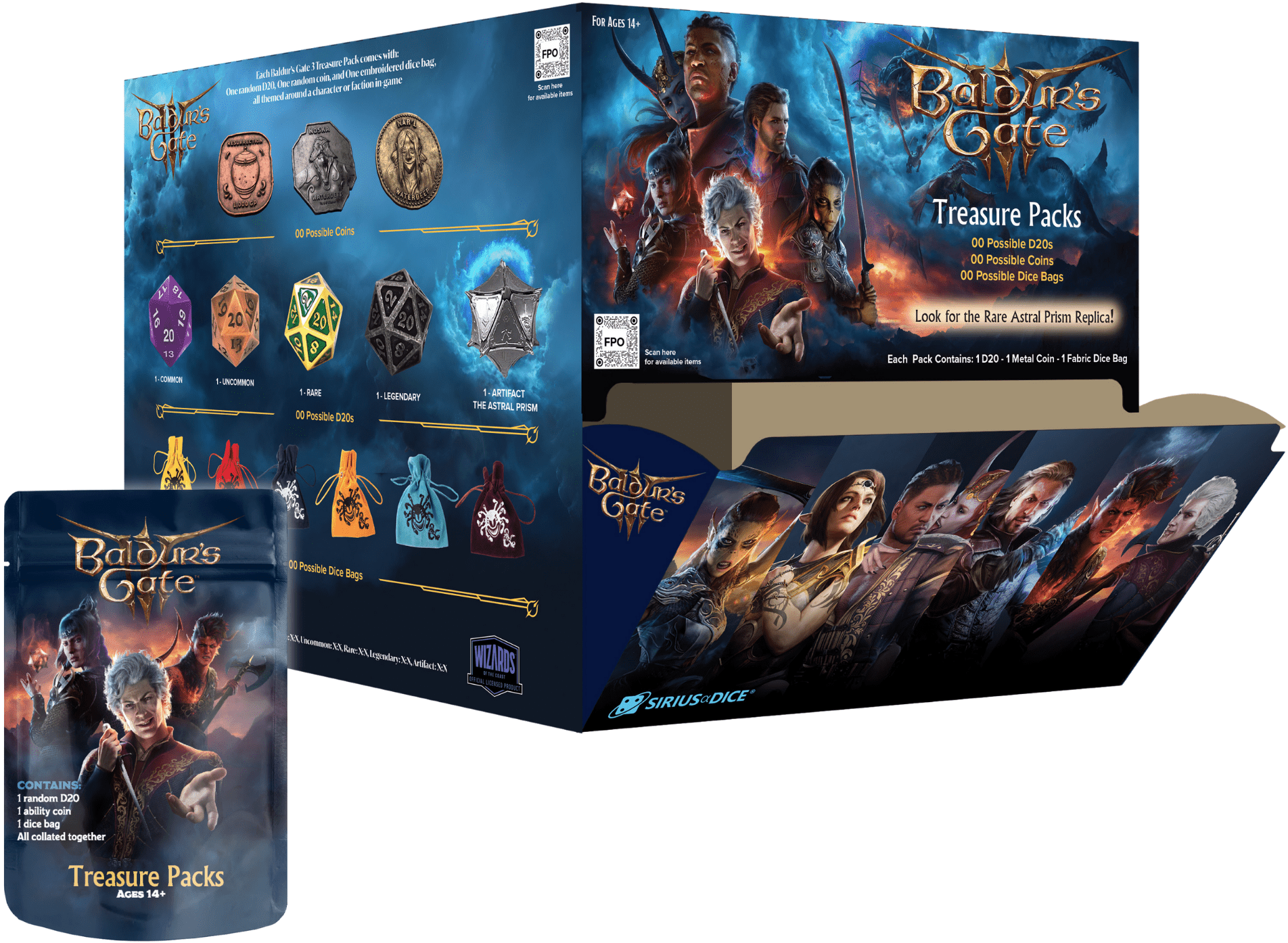 DnD Baldur's Gate Treasure Packs (One Pack) Dice Sets & Games The Compleat Strategist