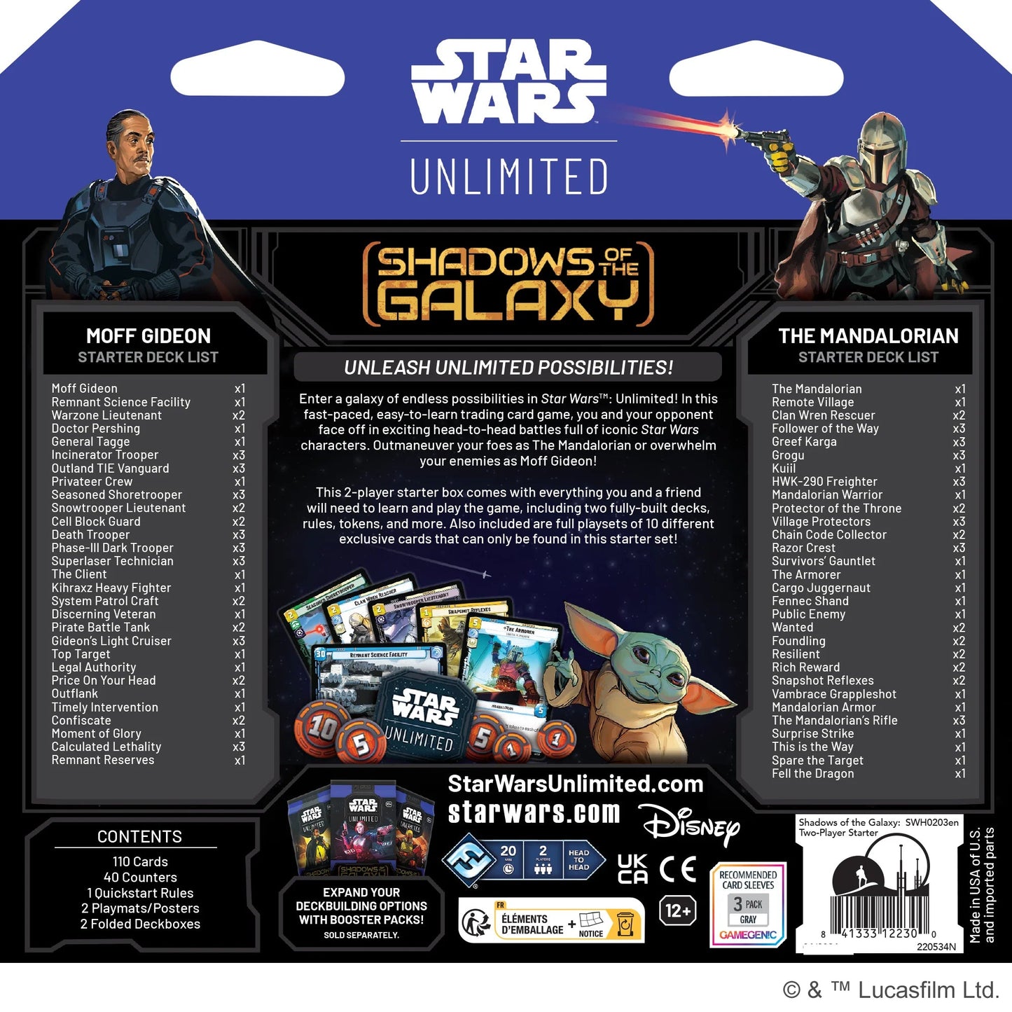 Star Wars: Unlimited - Shadows of the Galaxy: Two - Player Starter Card Games The Compleat Strategist