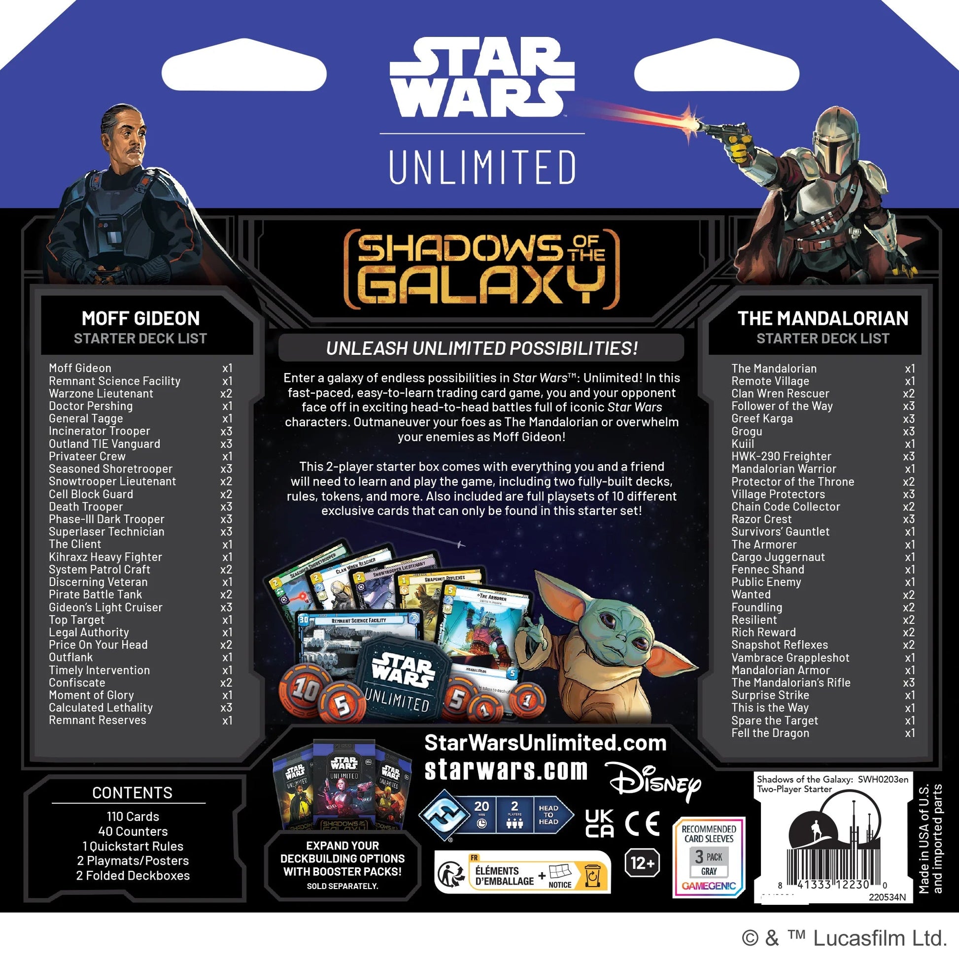 Star Wars: Unlimited - Shadows of the Galaxy: Two - Player Starter Card Games The Compleat Strategist