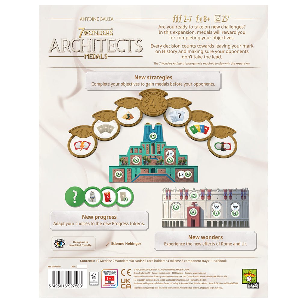 7 Wonders Architects Medals (Preorder) from Repos Production at The Compleat Strategist
