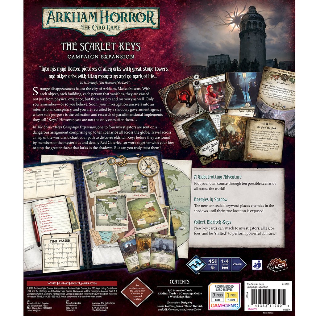 Arkham Horror: The Card Game - The Scarlet Keys Campaign Expansion from Fantasy Flight Games at The Compleat Strategist