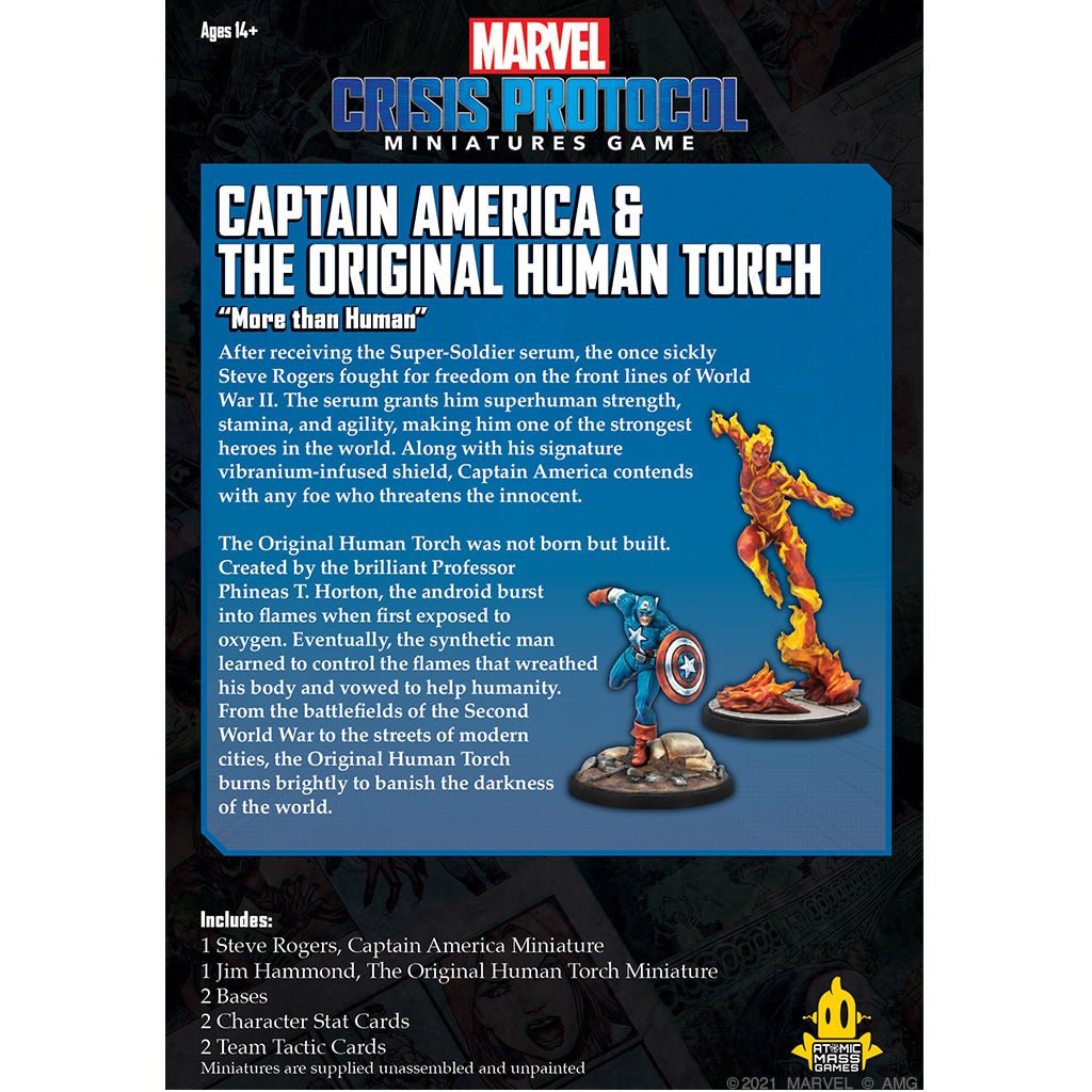 Marvel: Crisis Protocol - Captain America & The Original Human Torch from Atomic Mass Games at The Compleat Strategist