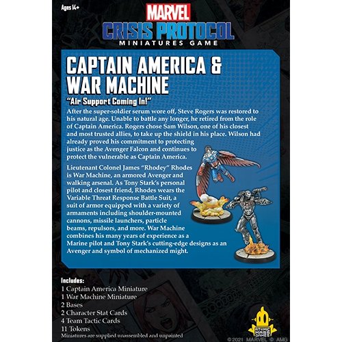 Marvel Crisis Protocol Captain America & War Machine Character Pack - The Compleat Strategist