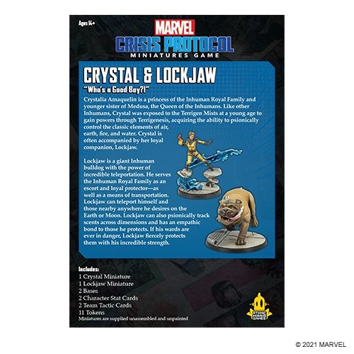 Marvel Crisis Protocol Crystal and Lockjaw Character Pack from Atomic Mass Games at The Compleat Strategist