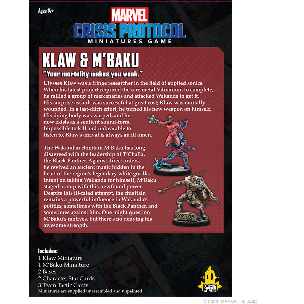 Marvel: Crisis Protocol - Klaw & M'Baku from Atomic Mass Games at The Compleat Strategist