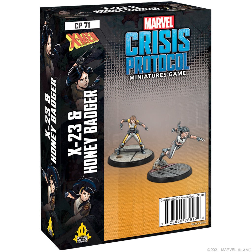 Marvel Crisis Protocol X-23 & Honey Badger Character Back - The Compleat Strategist
