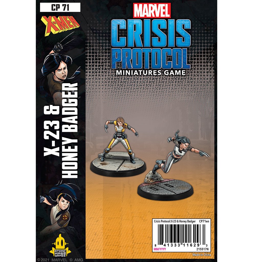 Marvel Crisis Protocol X-23 & Honey Badger Character Back - The Compleat Strategist